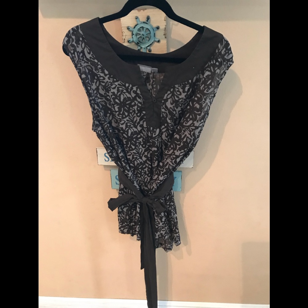 Brown and Taupe Cotton Summer Top